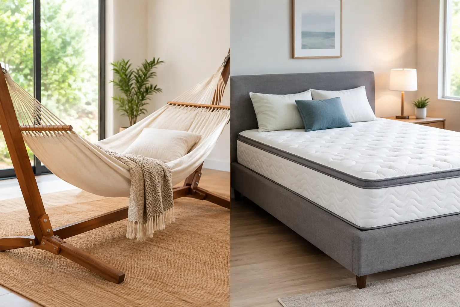 Hamaca cama versus colchón para elegir bien