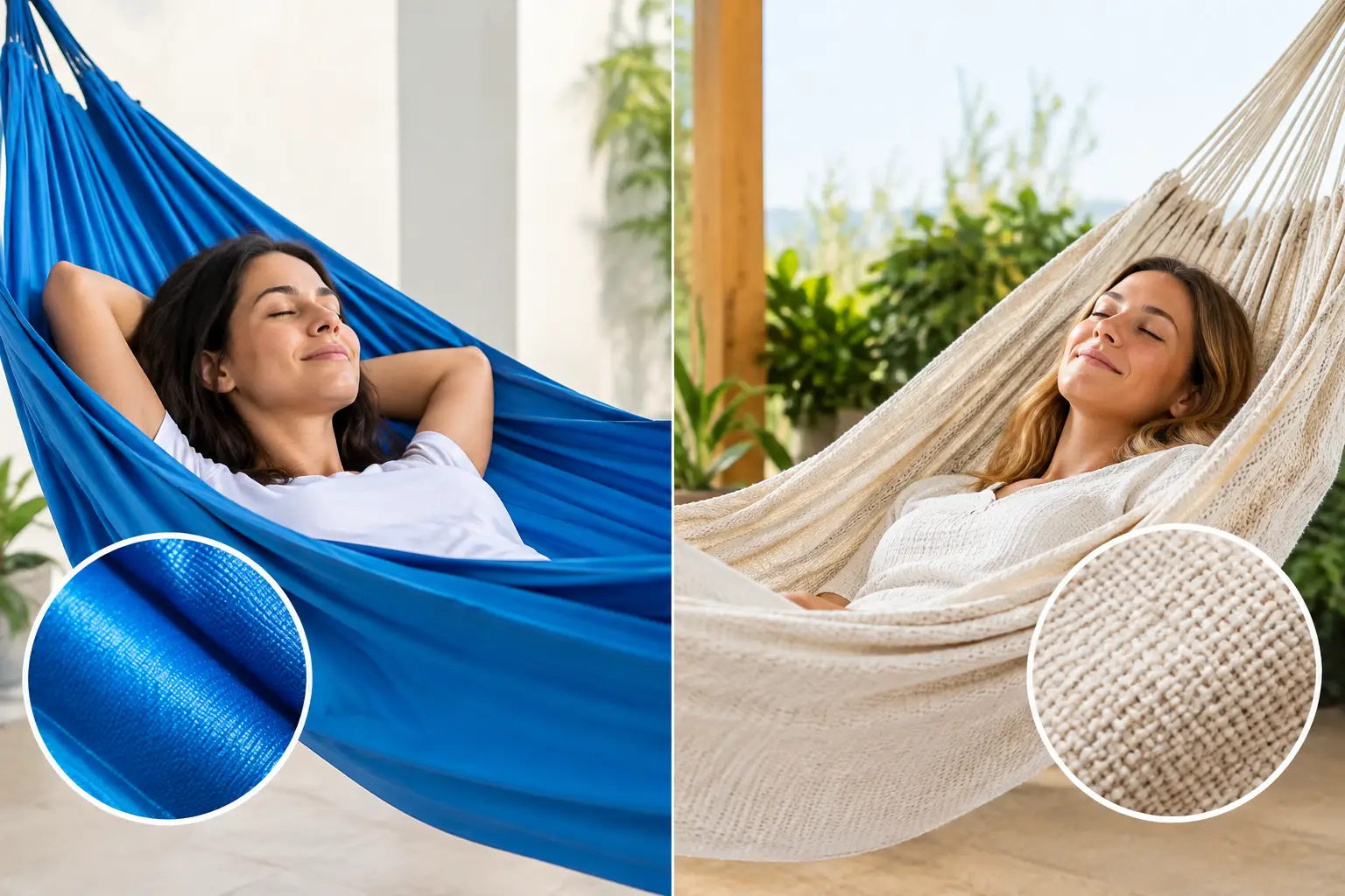 Hamaca nylon versus algodón: cuál elegir